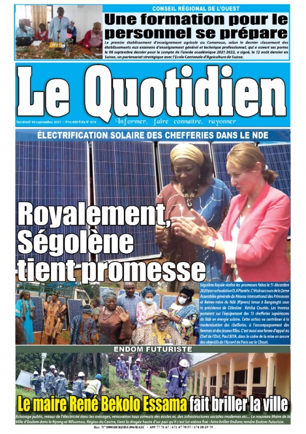 Revue de presse camerounaise sur l'électrification solaire pour l'éclairage de villages traditionnels